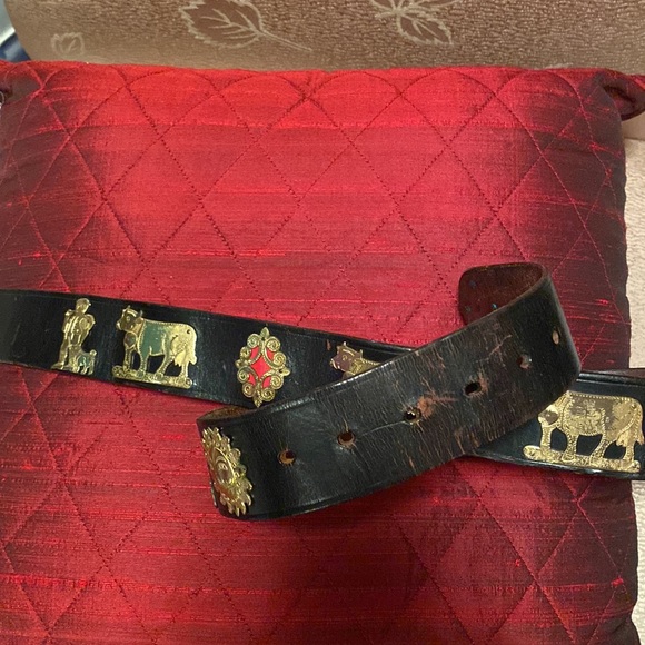 The ultimate vintage leather, handmade belt! The details are amazing! main image 7